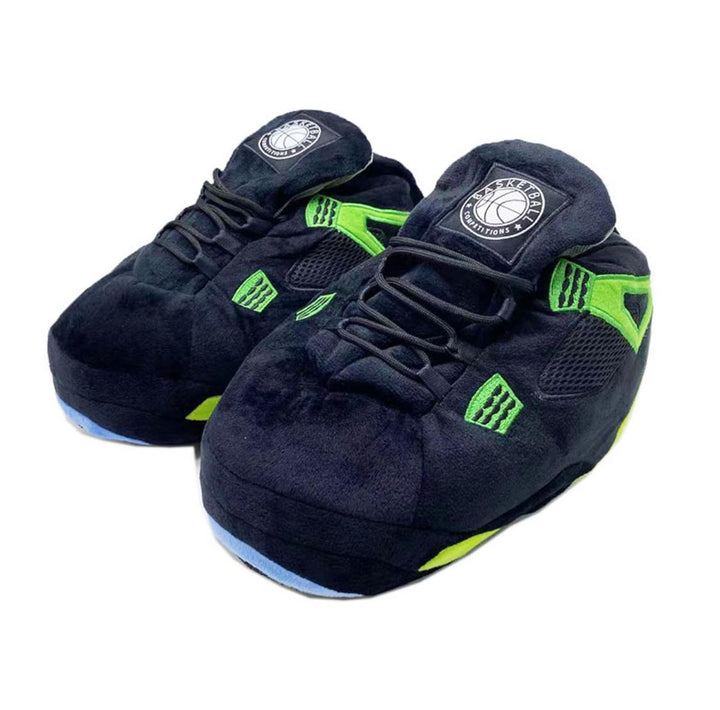 AIRSLICK - Chaussons Sneakers Jordan AJ4 Noir et Vert