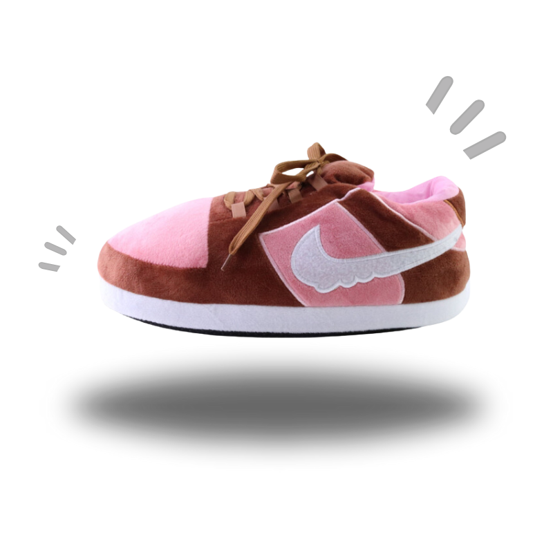 AIRSLICK - Chaussons Sneakers Nike Dunk Low Rose et Marron